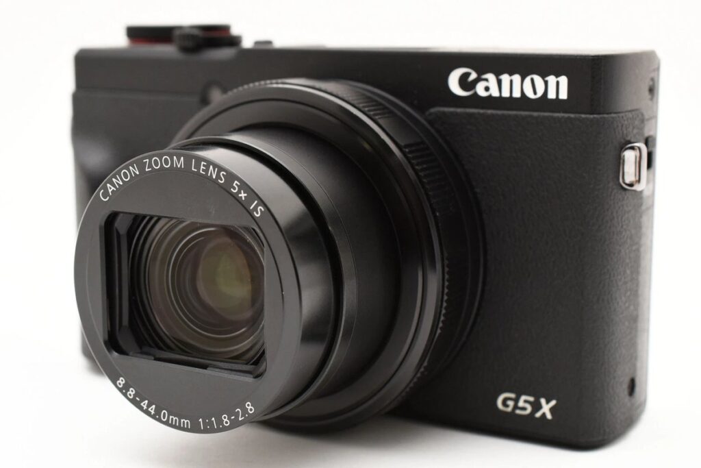 Canon PowerShot G5 X Mark II コンパクトデジタルカメラの斜め前からの画像
